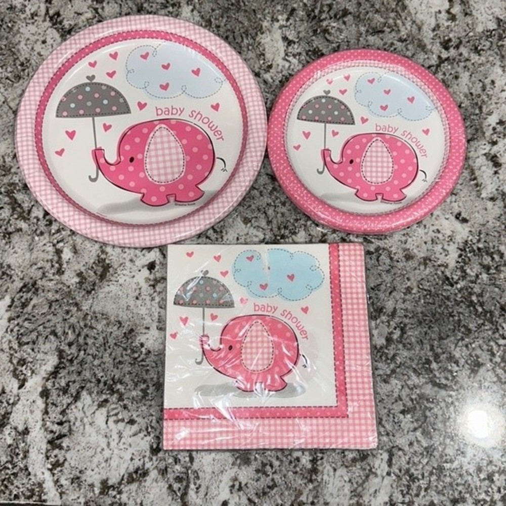 Baby Shower PINK  elephant part supplies